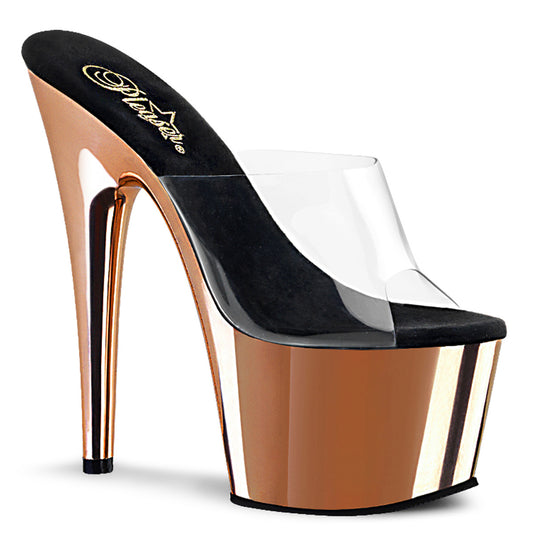 Pleaser Damen Sandalen ADORE-701 CLR / ROSE GOLD CHROME