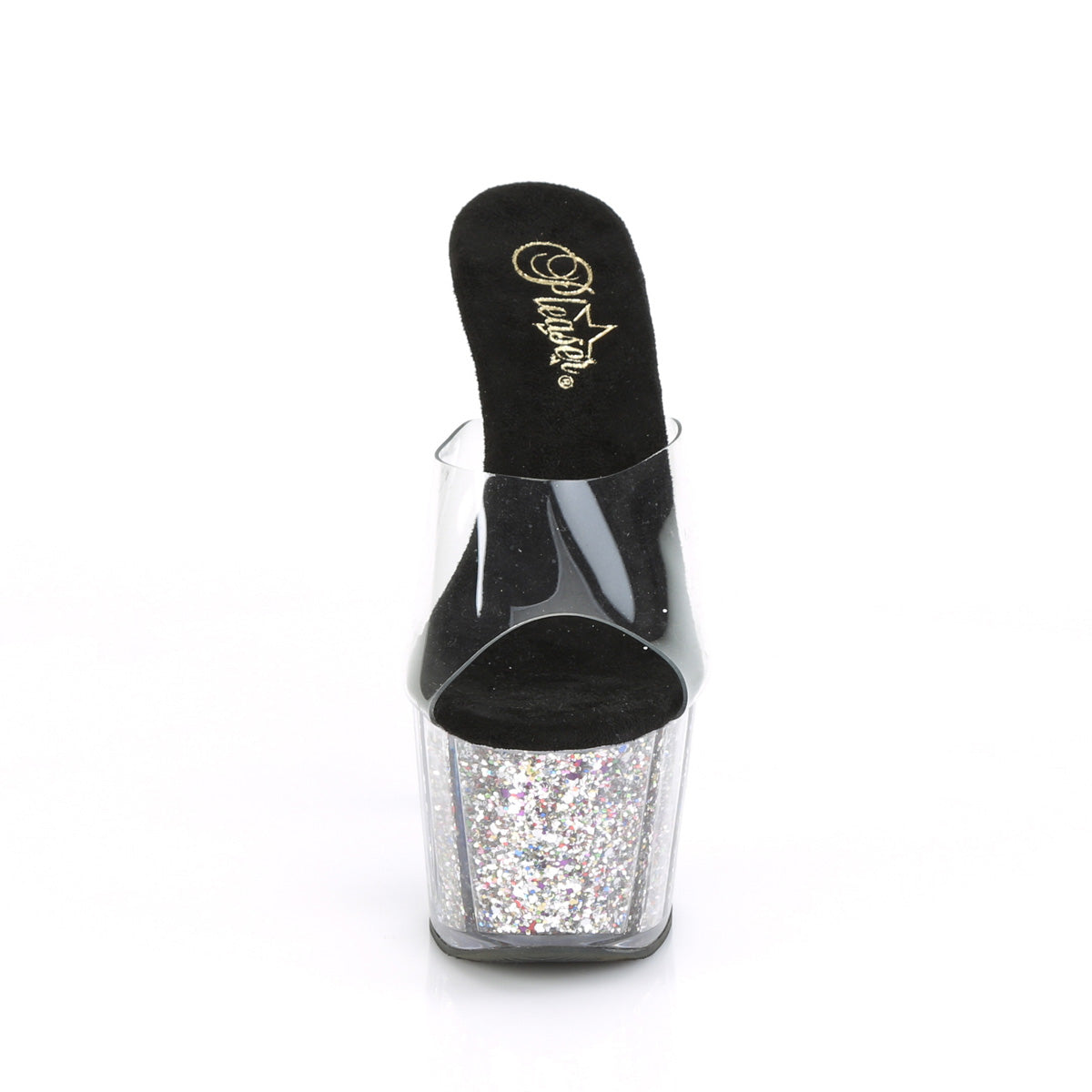 Pleaser Damen Sandalen ADORE-701cg CLR / SLV Confetti Glitter
