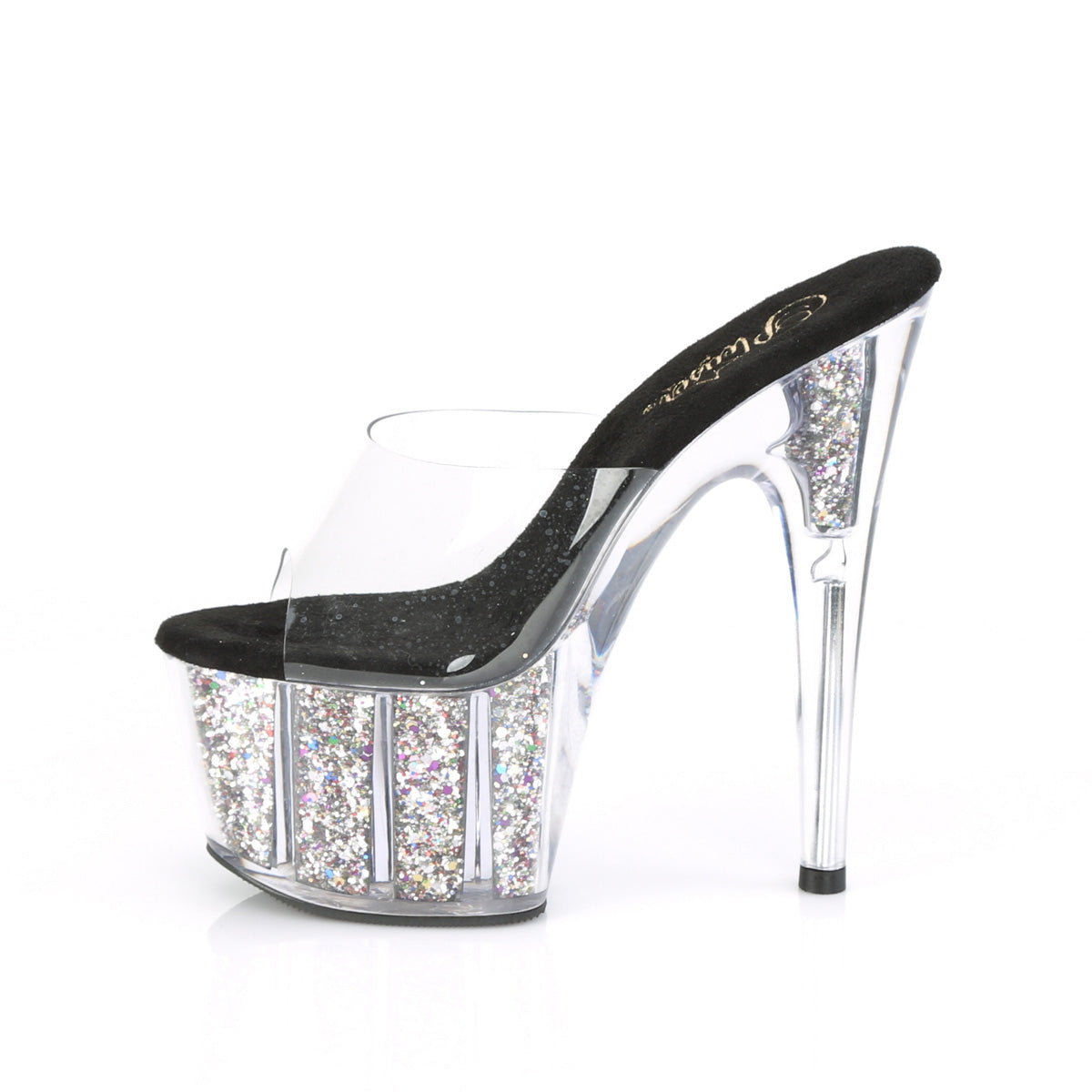 Pleaser Damen Sandalen ADORE-701cg CLR / SLV Confetti Glitter
