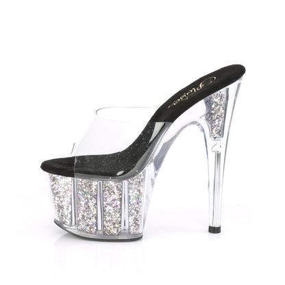 Pleaser Damen Sandalen ADORE-701cg CLR / SLV Confetti Glitter