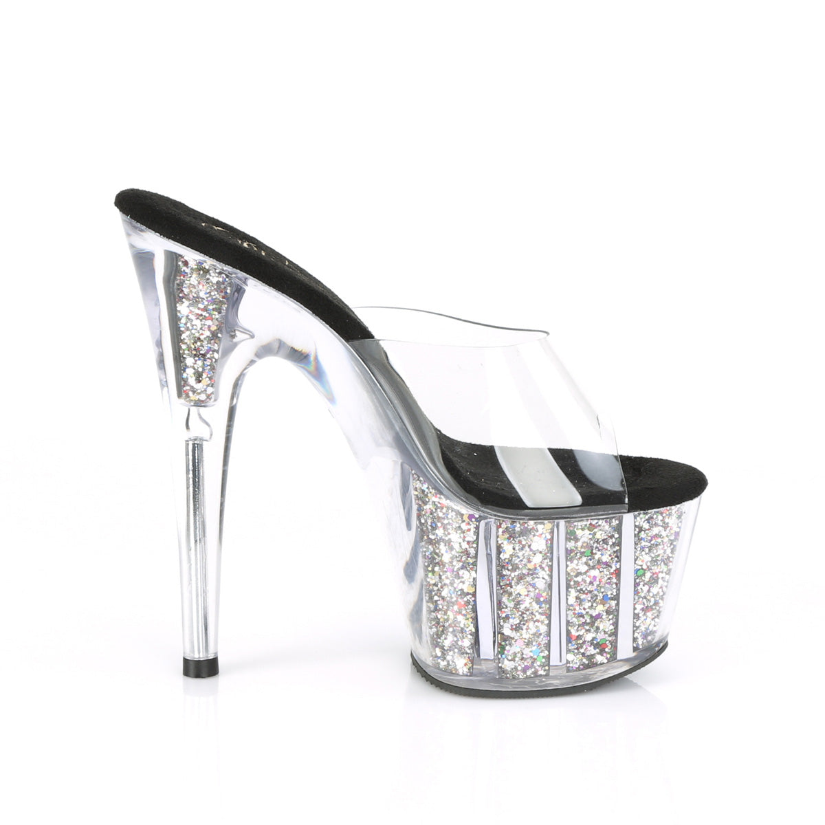 Pleaser Damen Sandalen ADORE-701cg CLR / SLV Confetti Glitter