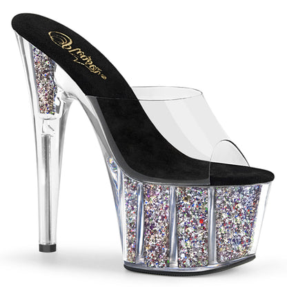 Pleaser Damen Sandalen ADORE-701cg CLR / SLV Confetti Glitter