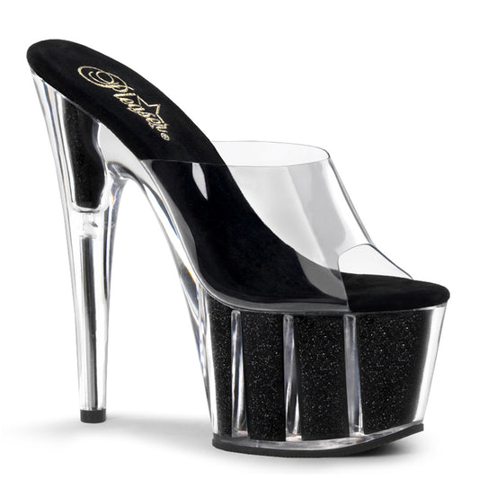 Pleaser Damen Sandalen ADORE-701g CLR / BLK GLTR