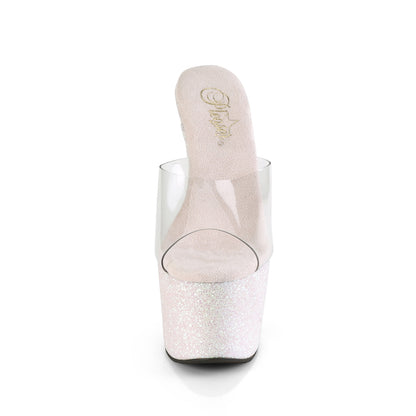 Pleaser Womens Sandals ADORE-701HMG Clr/Opal Multi Mini Glitter