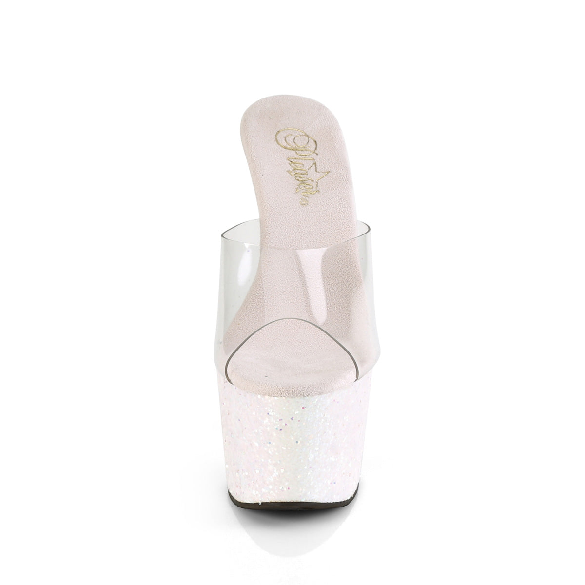 Pleaser Womens Sandals ADORE-701LG Clr/Opal Multi Glitter