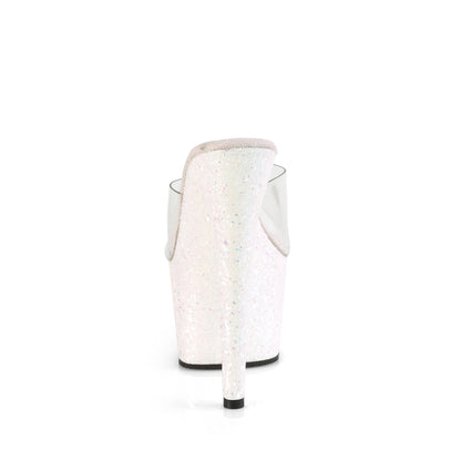 Pleaser Womens Sandals ADORE-701LG Clr/Opal Multi Glitter