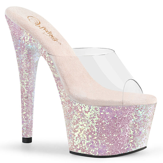 Pleaser Womens Sandals ADORE-701LG Clr/Opal Multi Glitter