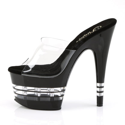 Pleaser Damen Sandalen ADORE-701ln CLR / BLK