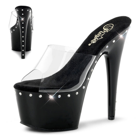 Pleaser Damen Sandalen ADORE-701ls CLR / BLK