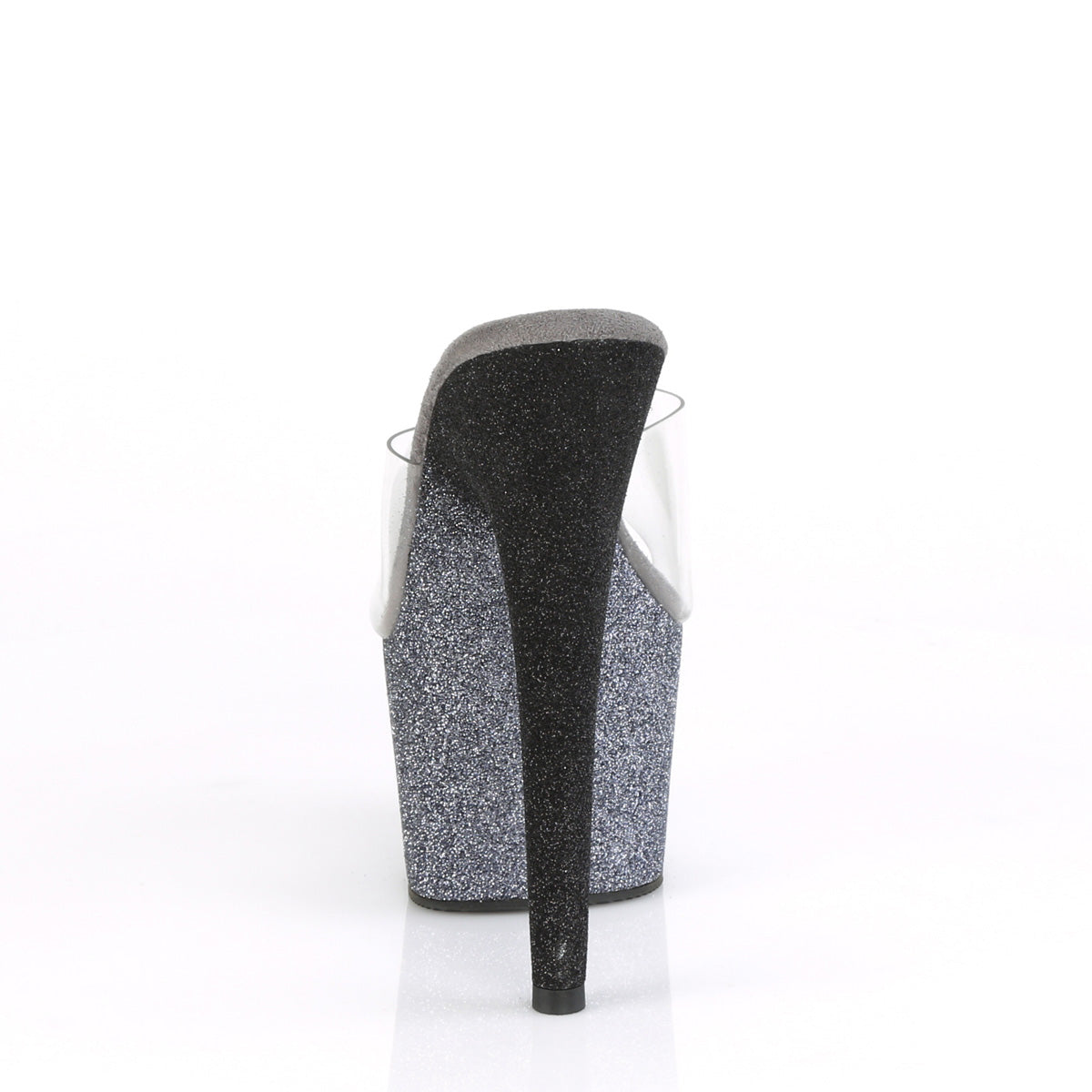 Pleaser Damen Sandalen ADORE-701ombre CLR / SLV-BLK Ombre Mini Glitter