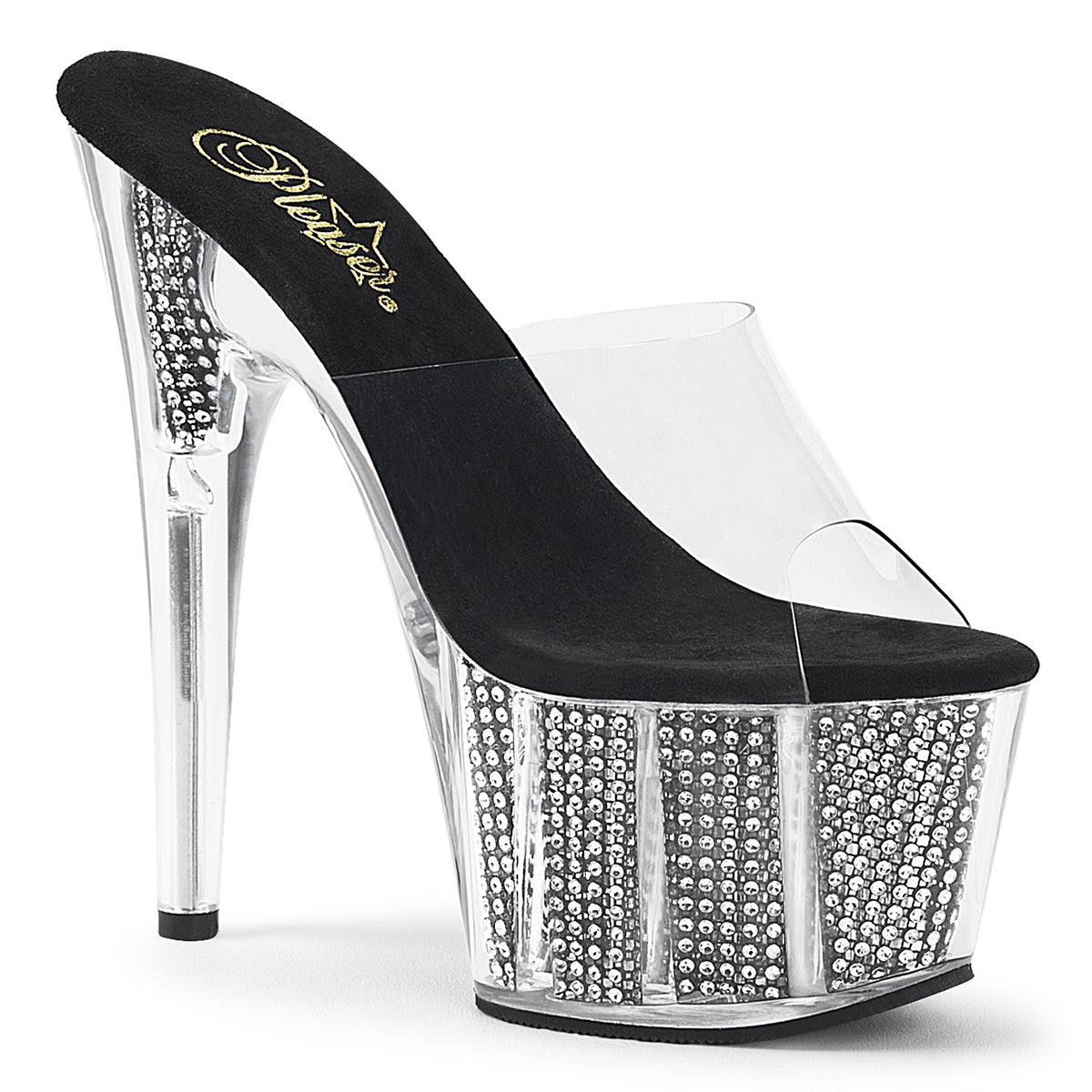Pleaser Damen Sandalen ADORE-701SRS CLR / BLK SRS
