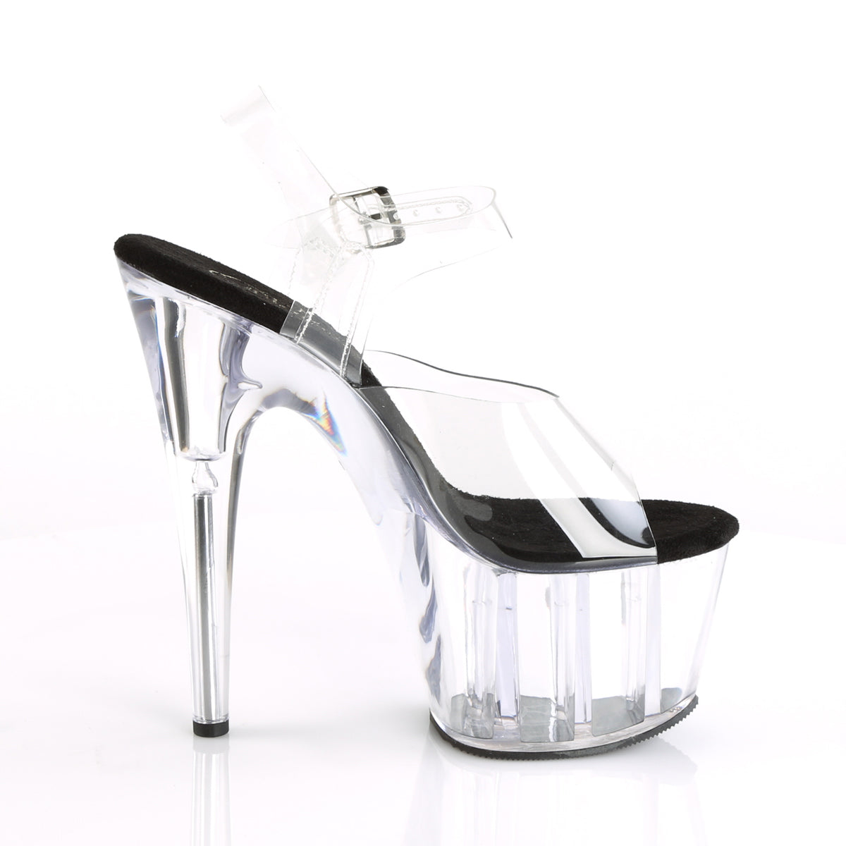Pleaser Womens Sandals ADORE-708 Clr-Blk/Clr