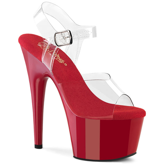 Pleaser Women's Platform Shoes ADORE-708 Clr/Red