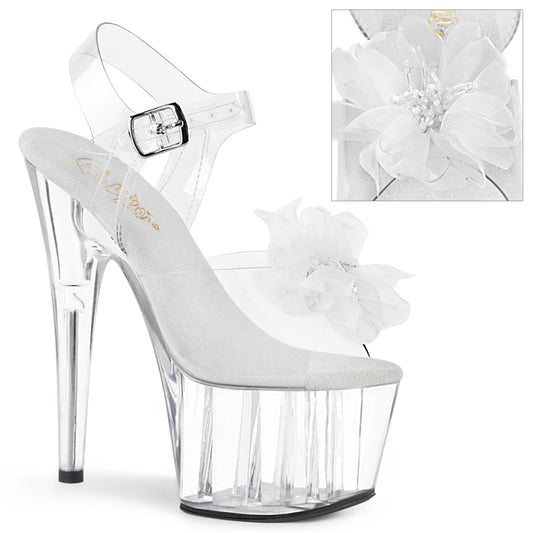 Pleaser Womens Sandals ADORE-708BFL Clr-Wht/Clr