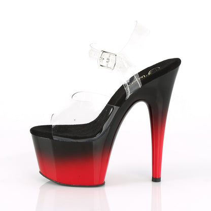 Pleaser Damen Sandalen ADORE-708BR-H CLR / BLK-rot