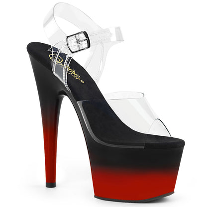 Pleaser Damen Sandalen ADORE-708BR-H CLR / BLK-rot