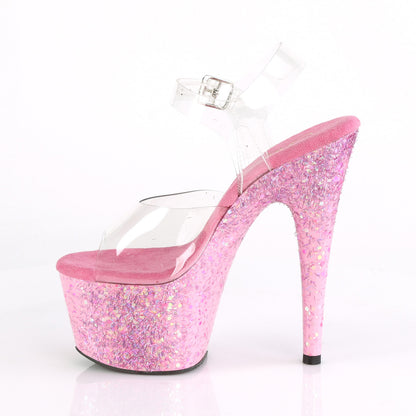 Pleaser Womens Sandals ADORE-708CF Clr/Pink Confetti