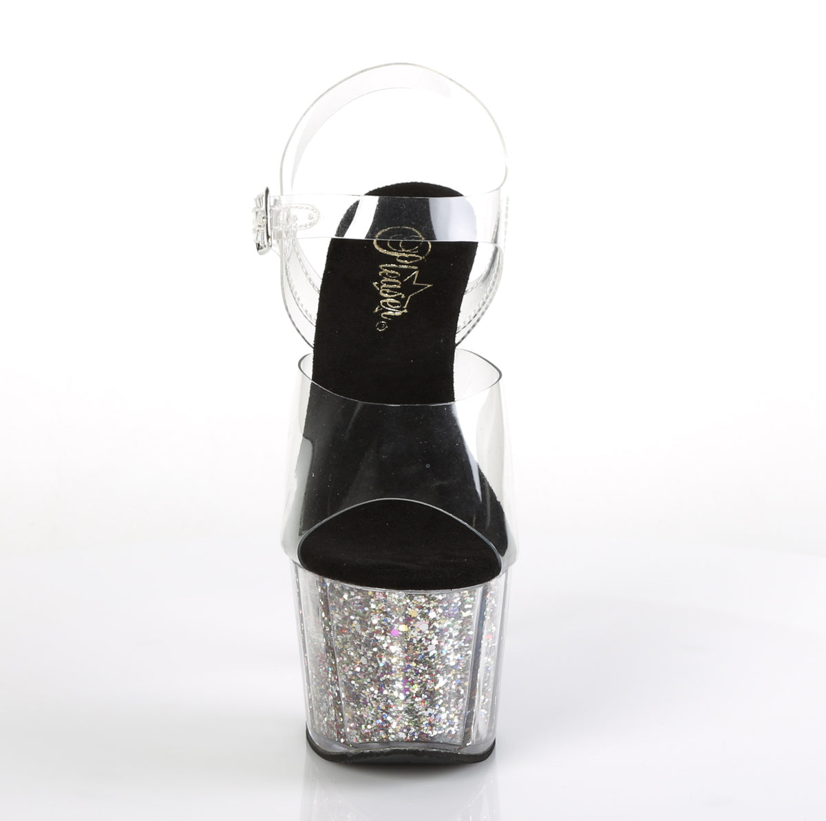 Pleaser Damen Sandalen ADORE-708cg CLR / SLV Confetti Glitter