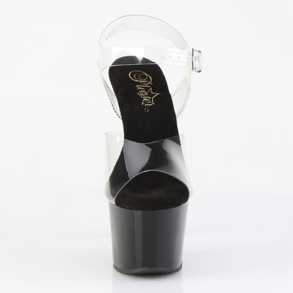 Pleaser Women's Platform Shoes ADORE-708CRS-2 Clr/Blk-Slv RS
