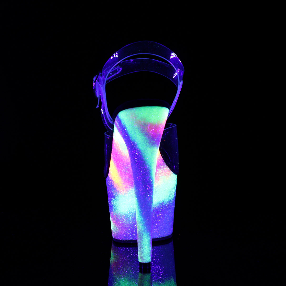 Pleaser Damen Sandalen ADORE-708Gxy CLR / Neon Galaxy Glitter
