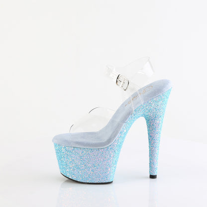 Pleaser   ADORE-708LG Clr/B. Blue Glitter