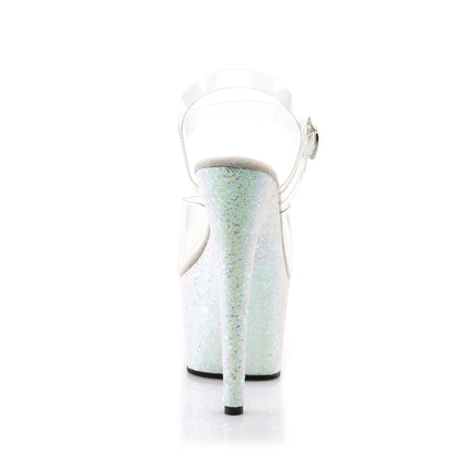 Pleaser Womens Sandals ADORE-708LG Clr/Opal Multi Glitter