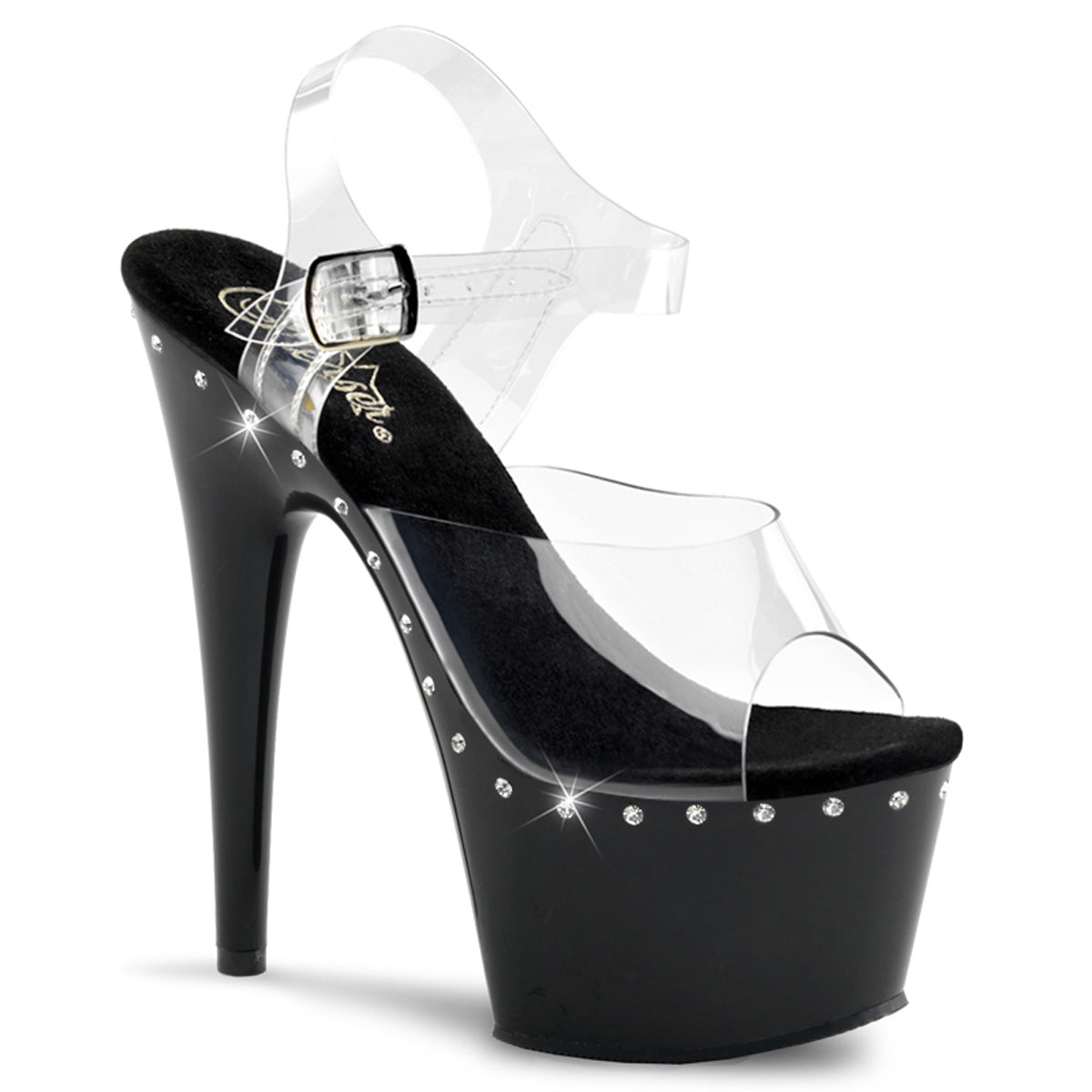 Pleaser Womens Sandals ADORE-708LS Clr/Blk