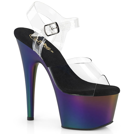 Pleaser   ADORE-708mCh CLR/lila-grün-mattes Chrom