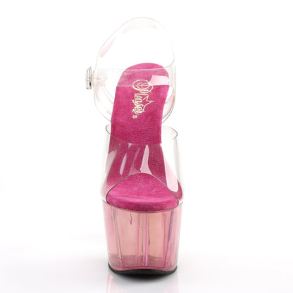 Pleaser Damen Sandalen ADORE-708mct clr / pink getönt