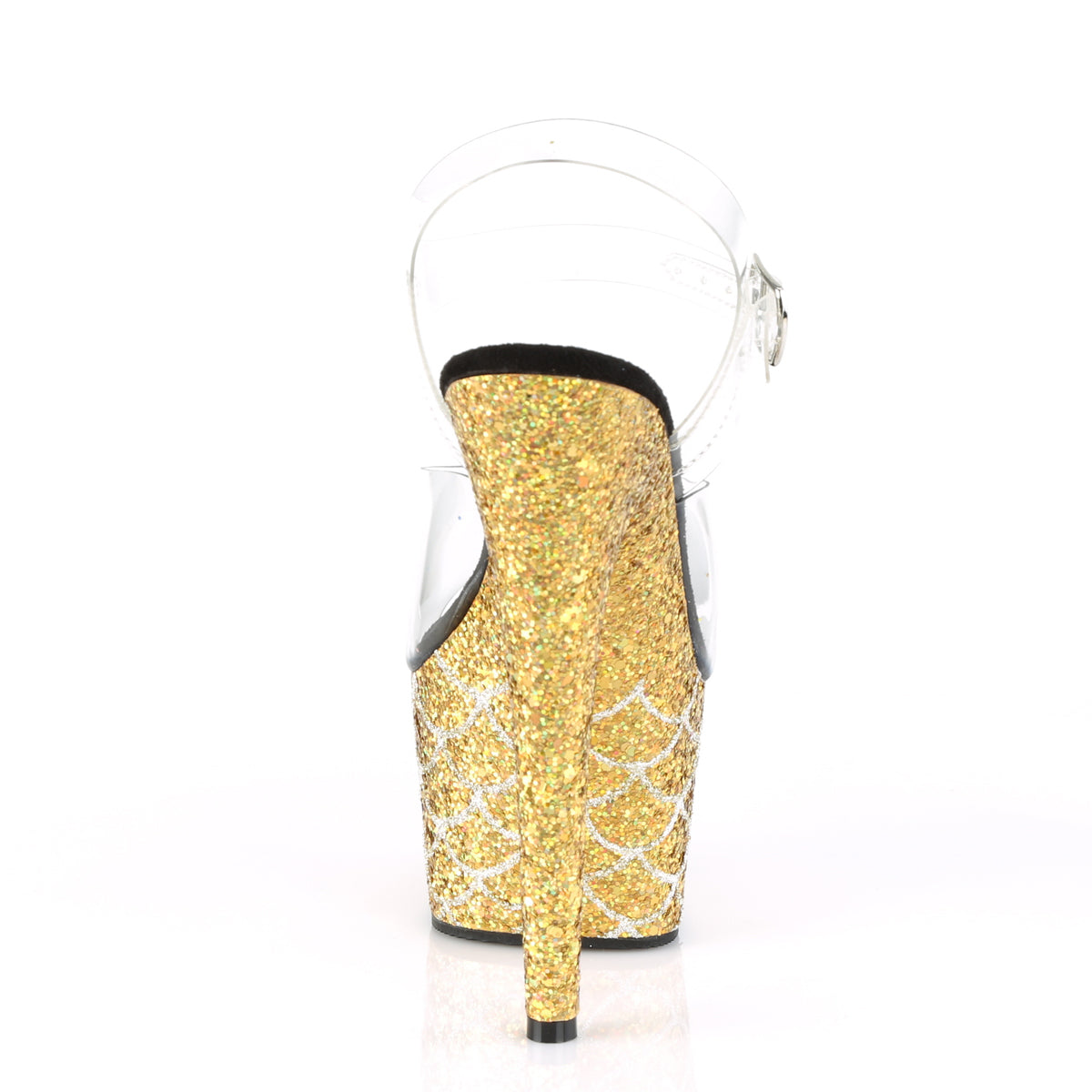 Pleaser Damen Sandalen ADORE-708msLG CLR / Gold Multi Glitter