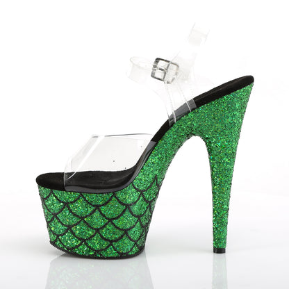 Pleaser Damen Sandalen ADORE-708msLG CLR / grün Multi Glitter