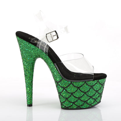 Pleaser Damen Sandalen ADORE-708msLG CLR / grün Multi Glitter