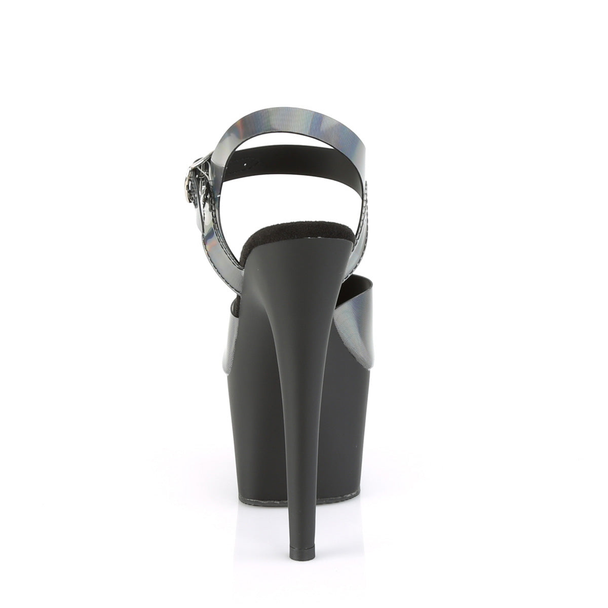 Pleaser Damen Sandalen ADORE-708n-dt Zinn Hologramm TPU / BLK Matte