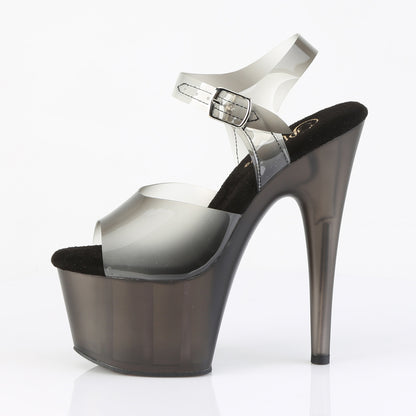 Pleaser Women's Platform Shoes ADORE-708N-T Blk Gradient TPU/Smoke Tinted