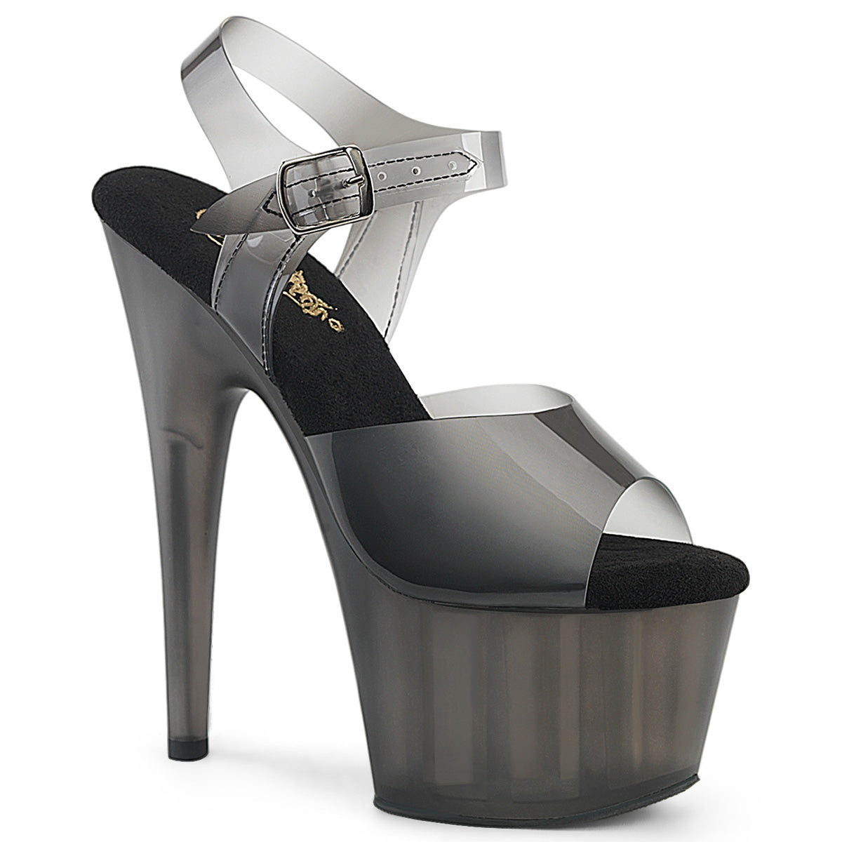 Pleaser Women's Platform Shoes ADORE-708N-T Blk Gradient TPU/Smoke Tinted