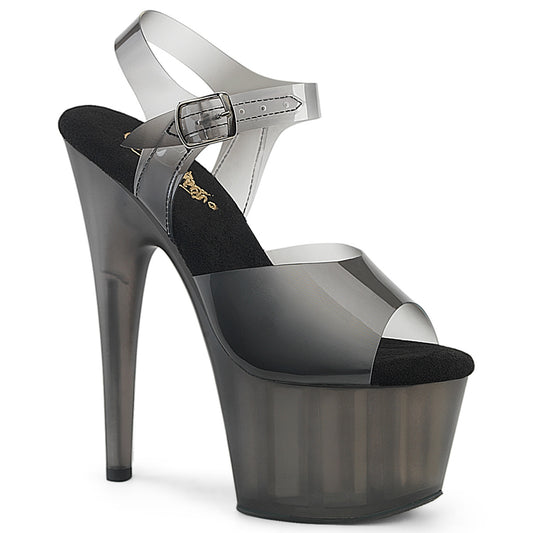 Pleaser Women's Platform Shoes ADORE-708N-T Blk Gradient TPU/Smoke Tinted