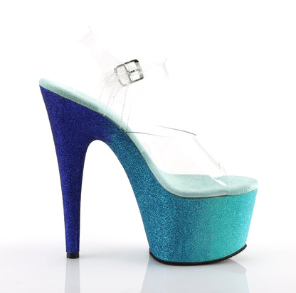 Pleaser Damen Sandalen ADORE-708ombre CLR / Aqua-Blue Ombre