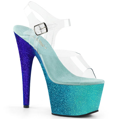 Pleaser Damen Sandalen ADORE-708ombre CLR / Aqua-Blue Ombre