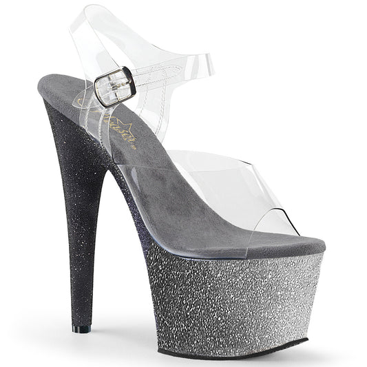 Pleaser Damen Sandalen ADORE-708ombre CLR / SLV-BLK Ombre