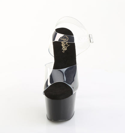 Pleaser Women's Platform Shoes ADORE-708PREM Clr TPU/Blk