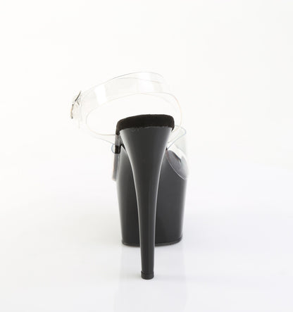 Pleaser Women's Platform Shoes ADORE-708PREM Clr TPU/Blk