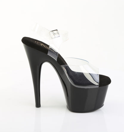 Pleaser Women's Platform Shoes ADORE-708PREM Clr TPU/Blk
