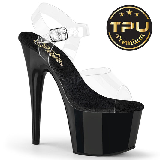 Pleaser Women's Platform Shoes ADORE-708PREM Clr TPU/Blk