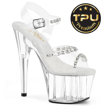 Pleaser Women's Platform Shoes ADORE-708PREM-STN Clr TPU/Clr