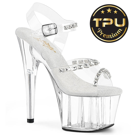 Pleaser Women's Platform Shoes ADORE-708PREM-STN Clr TPU/Clr