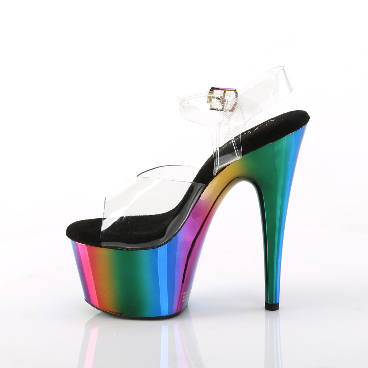 Pleaser Womens Sandals ADORE-708RC Clr/Rainbow Chrome
