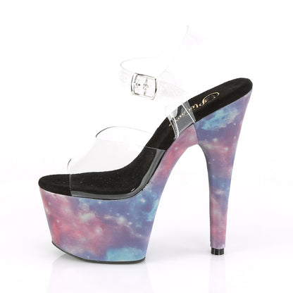 Pleaser Damen Sandalen ADORE-708Reflig CLR / Purple-Blue reflektierend