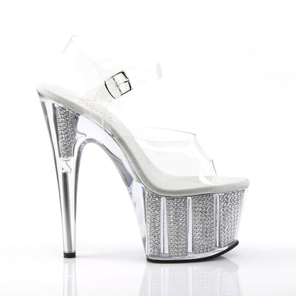 Pleaser Womens Sandals ADORE-708SRS Clr/Slv SRS