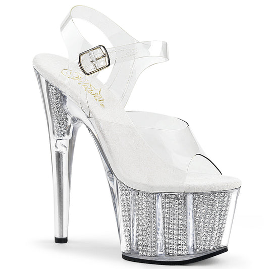 Pleaser Damen Sandalen ADORE-708SRS CLR / SLV SRS