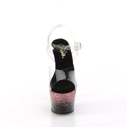 Pleaser   ADORE-708SS Clr/Blk-Pink Multi Glitter
